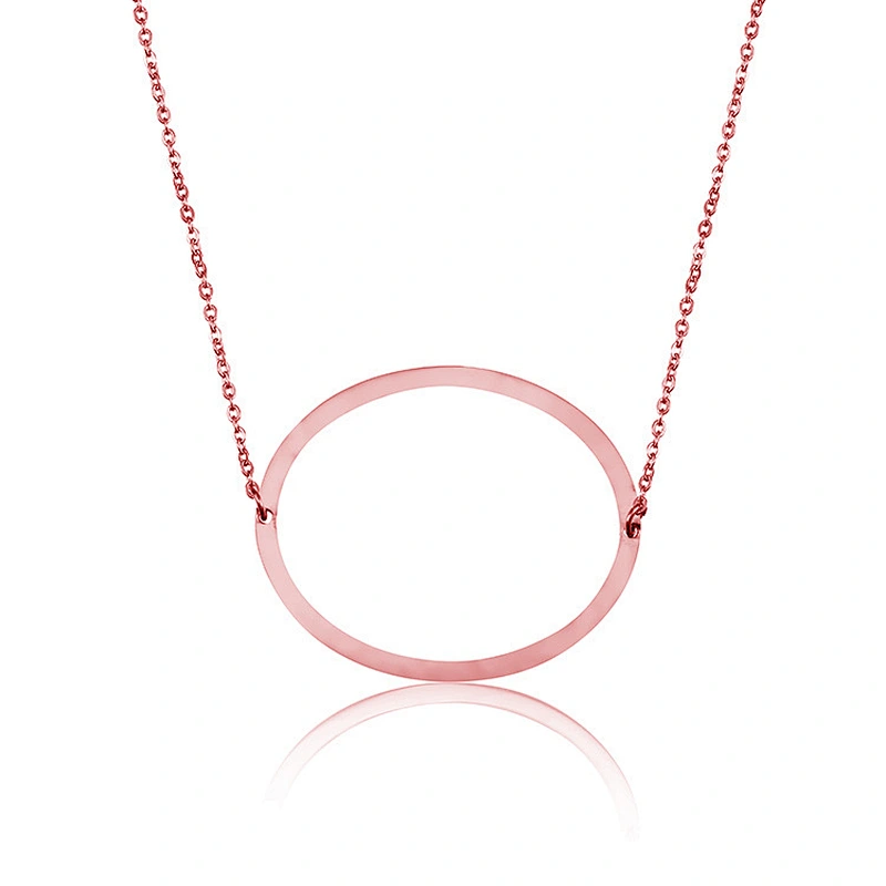 26 English Alphabet Rose Gold Letter Stainless Steel Necklace Pendant
