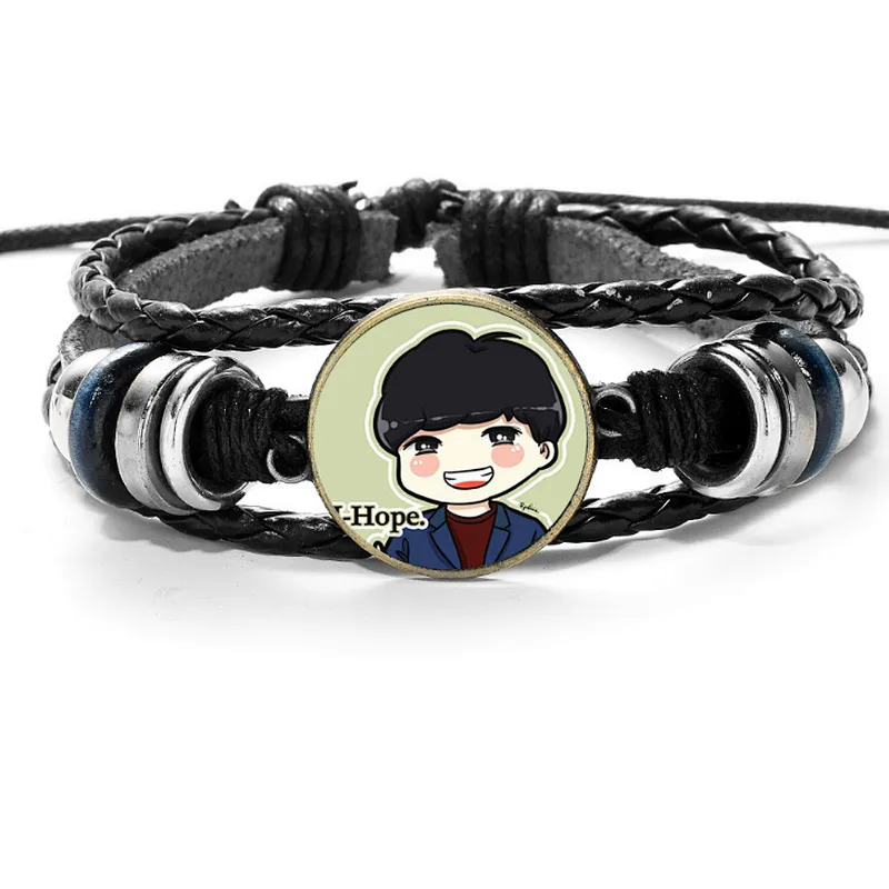 Factory custom BTS BT21 kpop knit beading Bracelet