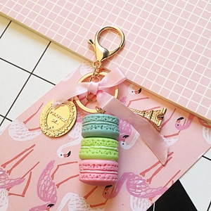 Korean Macarons Cake Kawaii Keychain Fashion Bag Pendant Keychains for Girls