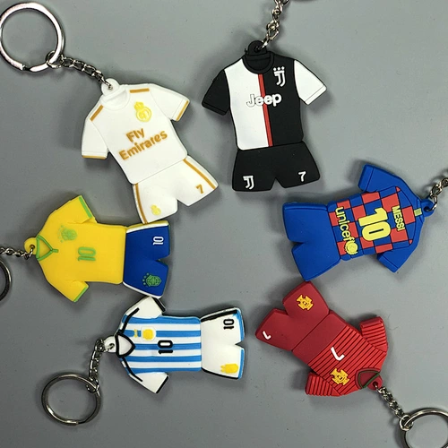 Football Star Custom 3D Soft PVC Jersey Keychain