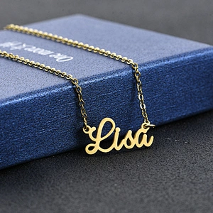 Jewelry high polished shinny alloy V pendant necklace custom