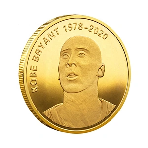 Gold metal souvenir challenge coin of Kobe Bryant