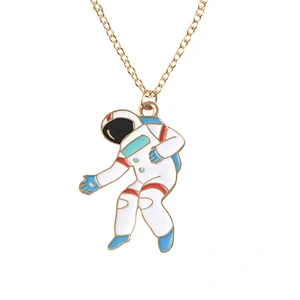 Earth planet stars pendant sweater necklace chain