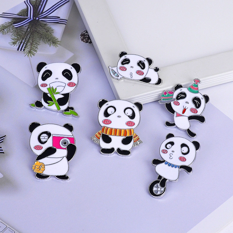Cartoon Cute Panda Enamel Pin Brooch Animal Custom Pin Badge