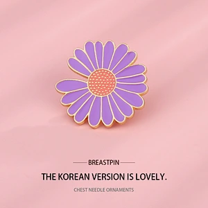 Korean Cute Small Daisy Lapel Pin Brooch Couple Flower Enamel Clothes Pin