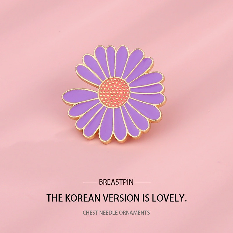 Korean Cute Small Daisy Lapel Pin Brooch Couple Flower Enamel Clothes Pin