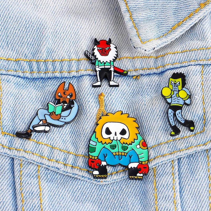 Cartoon Demon Man Metal Pin Brooch for Clothing