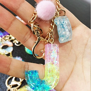 DIY sweet tassel shinny glitter stars gold foil crystal drops lettes candy keychain bag charms