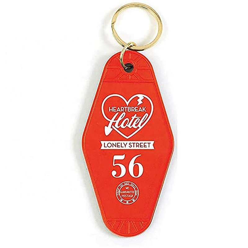 Gold foil stamping ABS plastic hotel key tag keychain