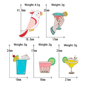 Cute Juice Pin Enamel Badge Parrot Lapel Pin Brooch