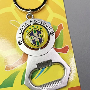 Fan Articles Germany Brazil Netherlands Italy France Spain Football Team Bottle Opener Metal Keychain