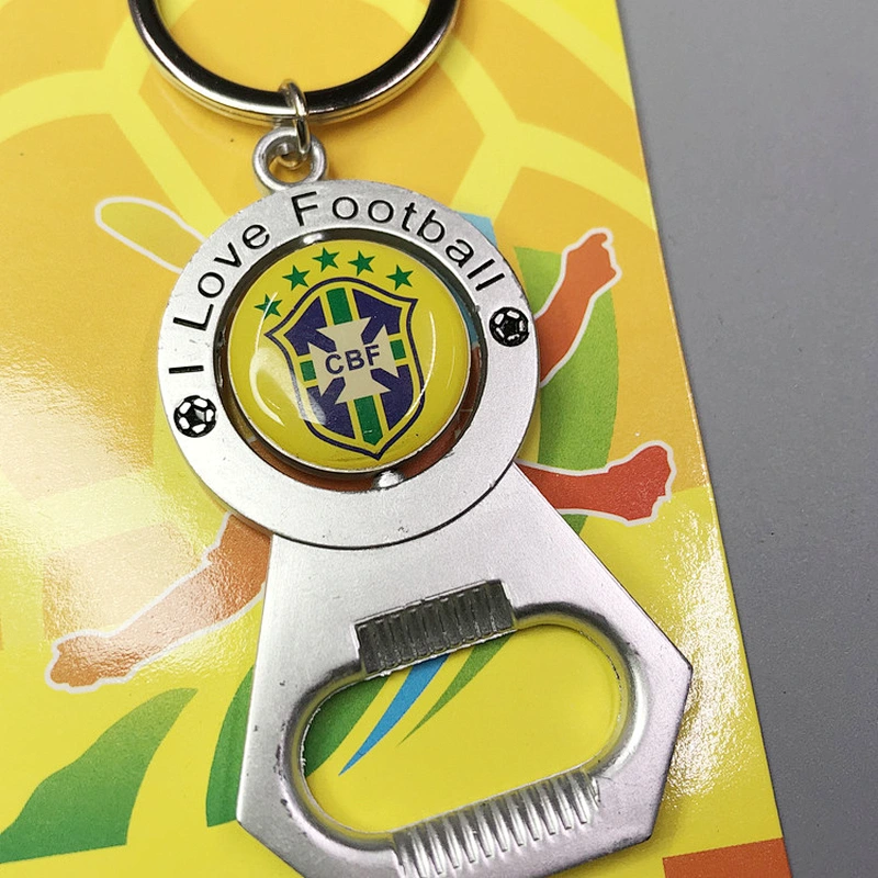 Fan Articles Germany Brazil Netherlands Italy France Spain Football Team Bottle Opener Metal Keychain