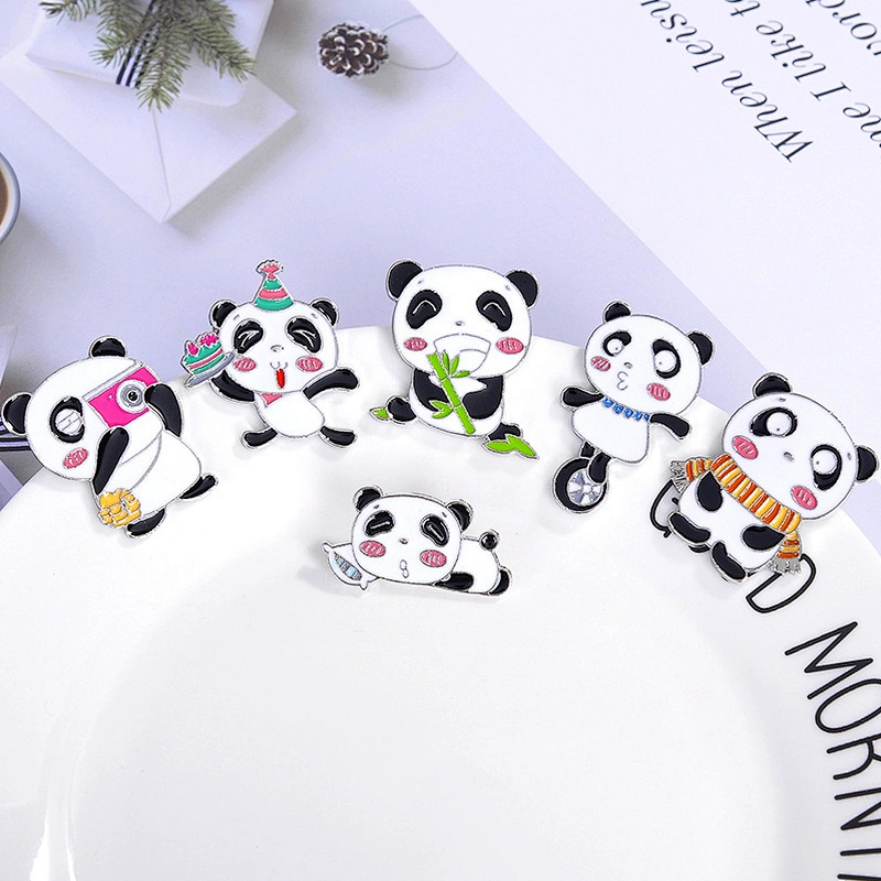 Cartoon Cute Panda Enamel Pin Brooch Animal Custom Pin Badge