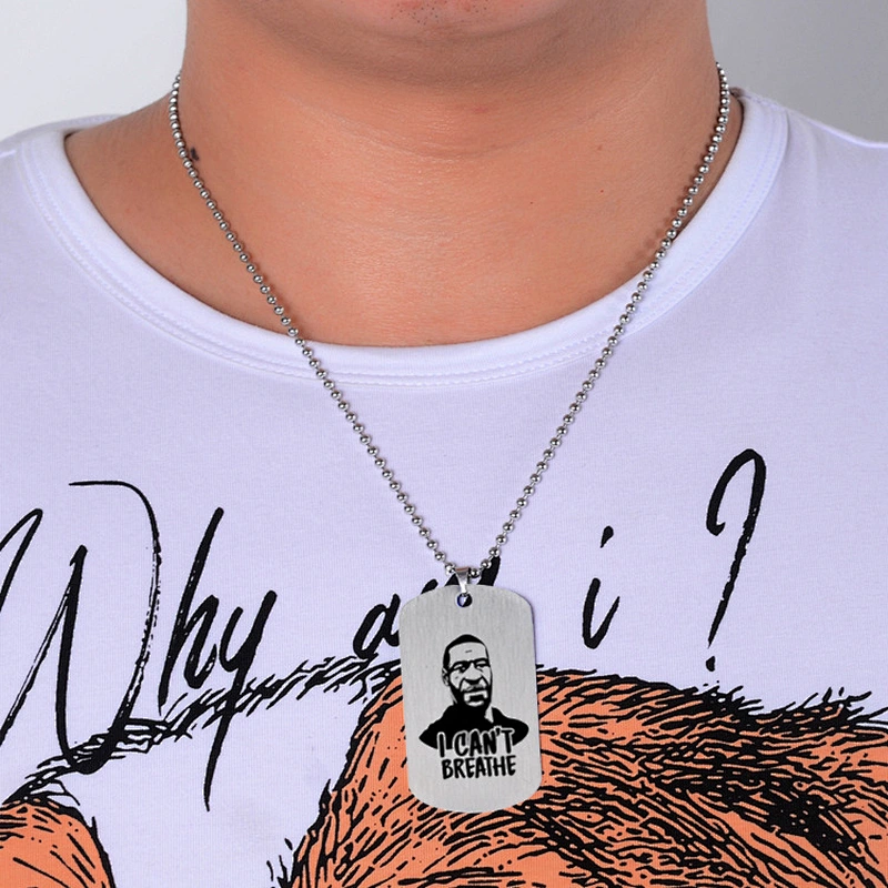 I Can't Breathe Stainless Steel Men Women Necklace Pendant