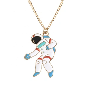 Astronaut necklace aliens pendant KC gold chain