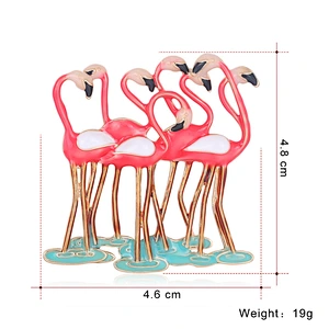 Ins Style Korean Hot-selling Fashion 3D Brooch Flamingo Animal Brooches Women