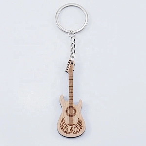 12 available shapes guitar coffee cup maple leaf anchor dolphin wooden keychain