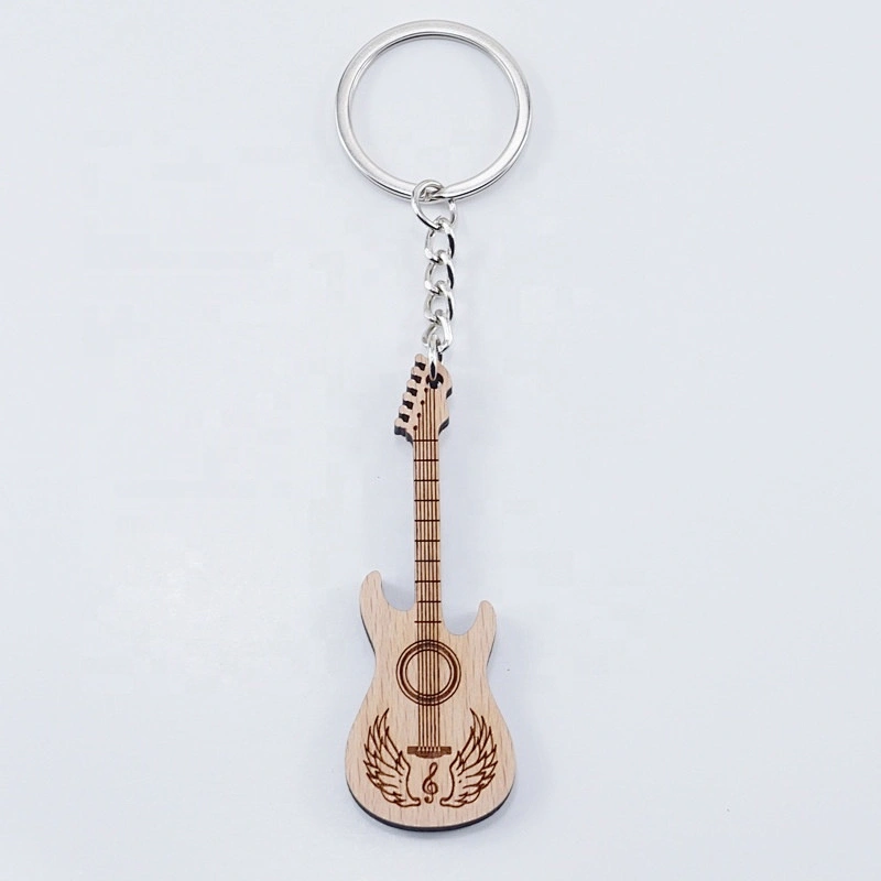 12 available shapes guitar coffee cup maple leaf anchor dolphin wooden keychain