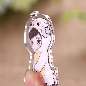 Wholesale Cartoon Cute Doll Clear Acrylic Keychain Pendant Custom