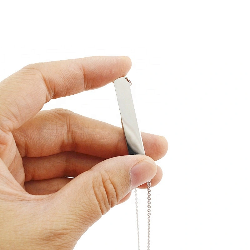 Jewelry high polished shinny alloy V pendant necklace custom