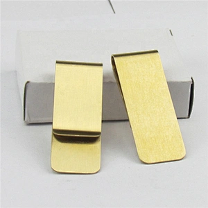 Stainless steel brass glossy shinny metal wallet money clip custom logo