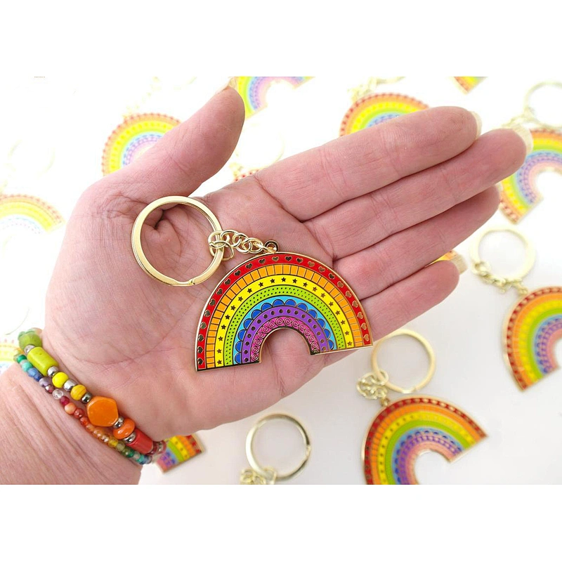 Manufacturer personalized custom logo hard enamel metal key chain keychains