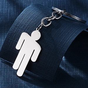 American Rapper Billy Elish Stainless Steel Tag Metal Keychain with Custom Logo