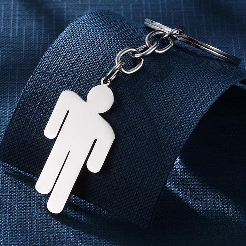 American Rapper Billy Elish Stainless Steel Tag Metal Keychain with Custom Logo