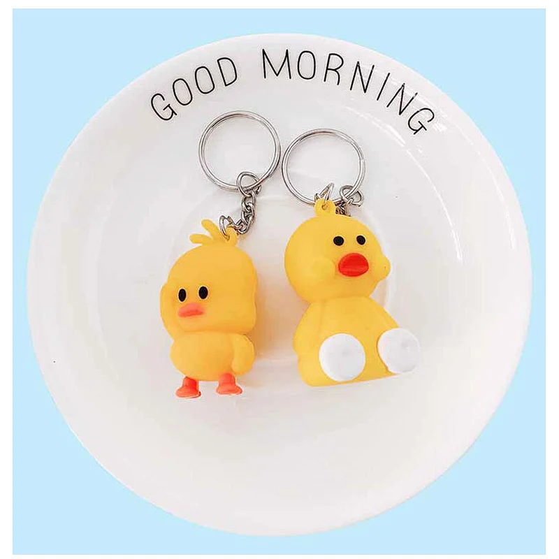 Cartoon Doll Key Ring Rainbow Horse Dinosaur Anime Custom PVC keychain 3D Bag Pendant
