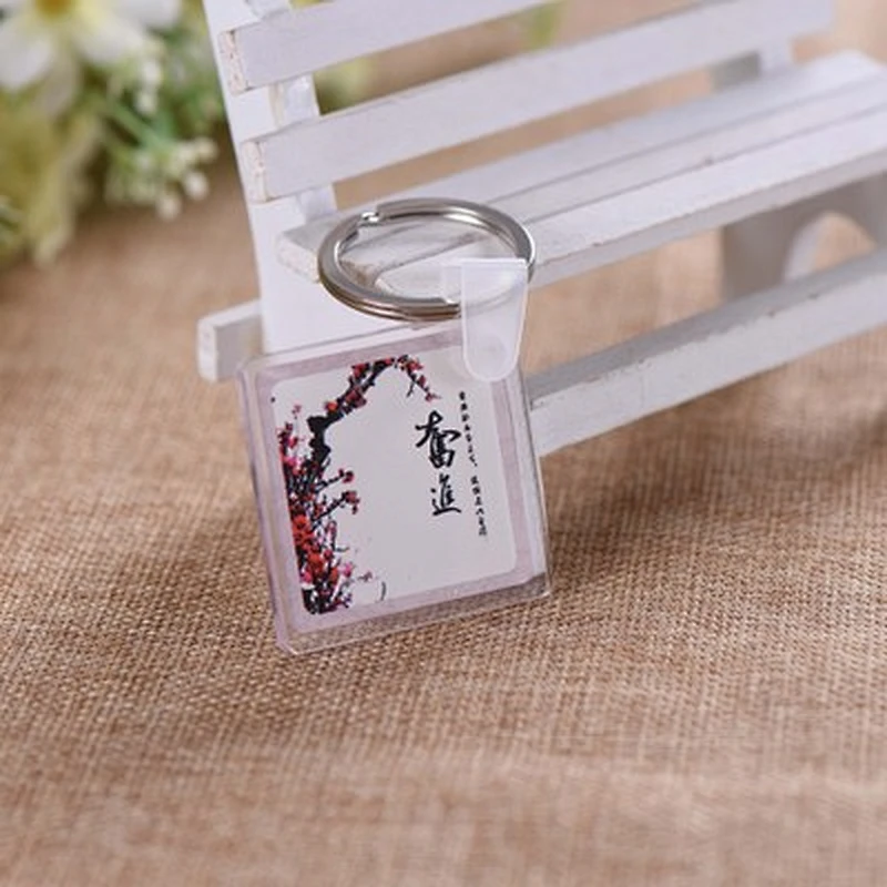 Custom Transparent Acrylic Key Ring Chinese Style Keychain Supplier