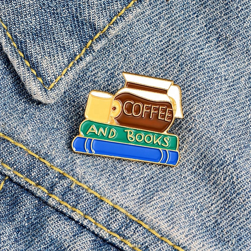 Coffee and Books Tea Break Looks Cute Enamel Pin