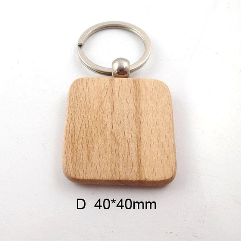 11 Different Shapes Wooden Keychain Custom Logo Keychain Wood
