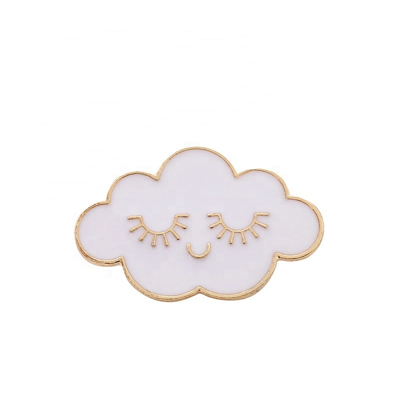 Rainbow badge eye grey cloud white mushroom clouds lapel pin