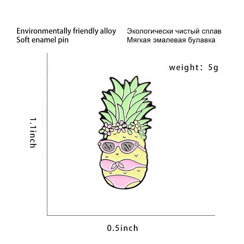 Tropical fruit Thailand pineapple lapel pin badge