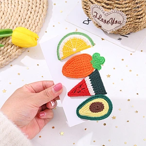 Korean Wool Knitting Hair Accessories for Kids Fruit Hair Clips