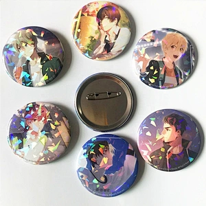 Cheap custom UV printing button badge safty pin