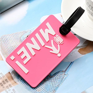 Embossed Letter Silicone Luggage Tags Fashion Soft PVC Luggage Tag