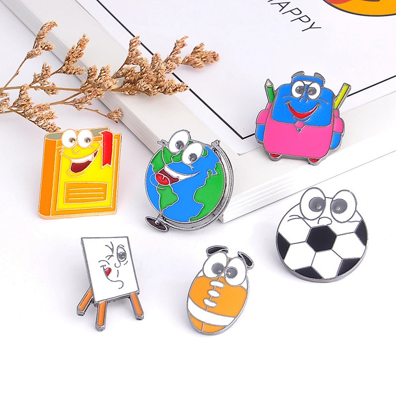 Cartoon School Supplies Lapel Pin Brooch Football Pins Enamel Custom