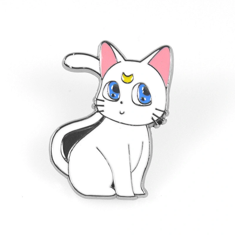 White purple black cat pins enamel pin custom