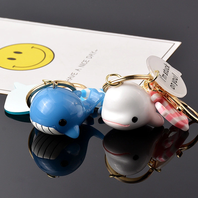 Cartoon Little Whale Couple Key Chain Girl Bag Pendant Acrylic Keychain