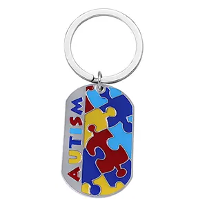 Hot quality China factory enamel Autism keychains