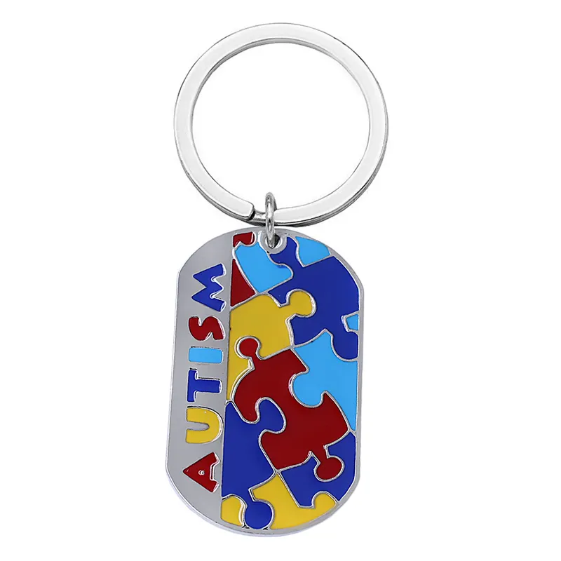 Hot quality China factory enamel Autism keychains