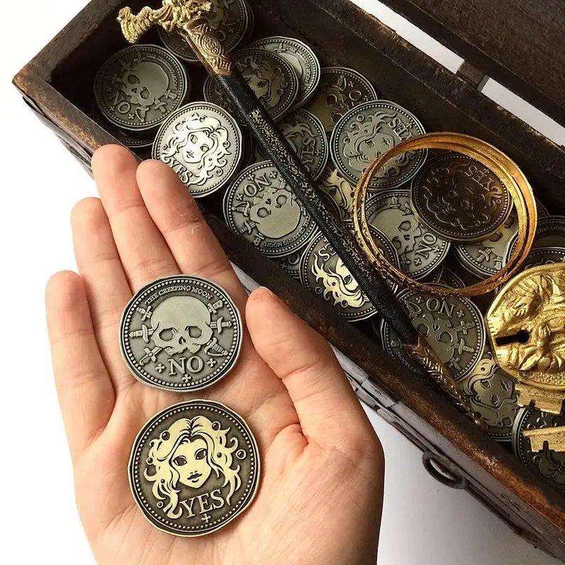 No Minimum Cheap Metal Gold Silver Custom Commemorative Challenge Souvenir Pirate Coin