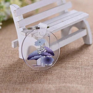 Custom Transparent Acrylic Key Ring Chinese Style Keychain Supplier