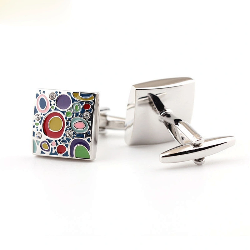 Colorful Enamel Cuff Buttons Men French Shirt Metal Cufflinks Manufacturers