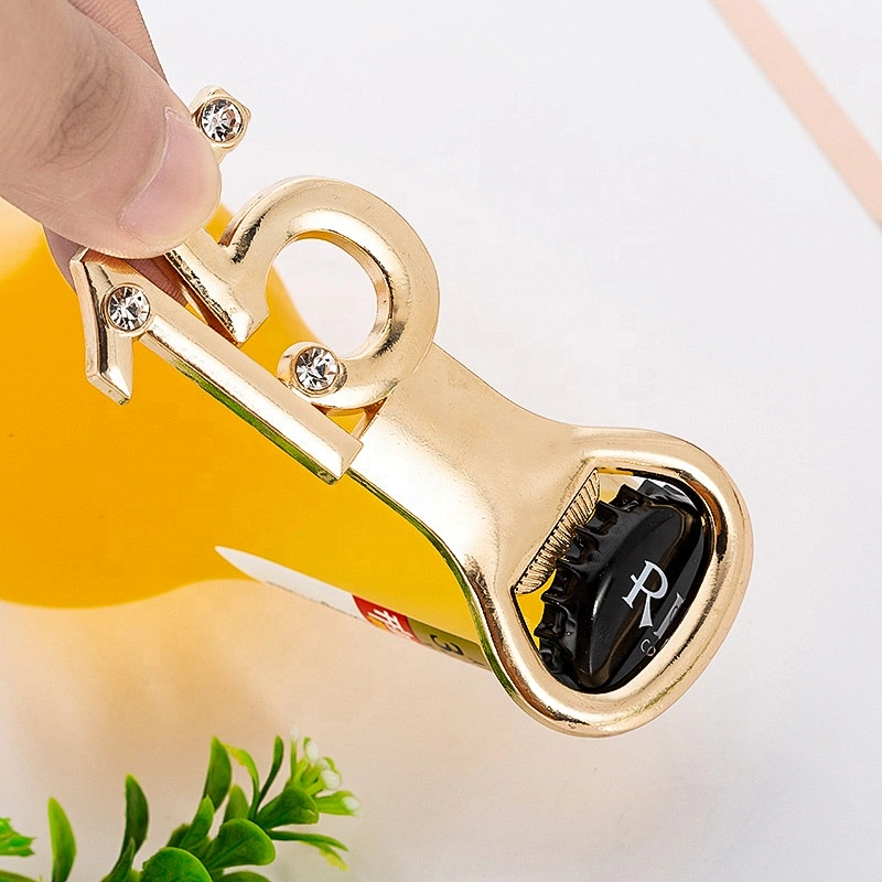 15 years anniversary wedding gifts gold diamond metal bottle opener