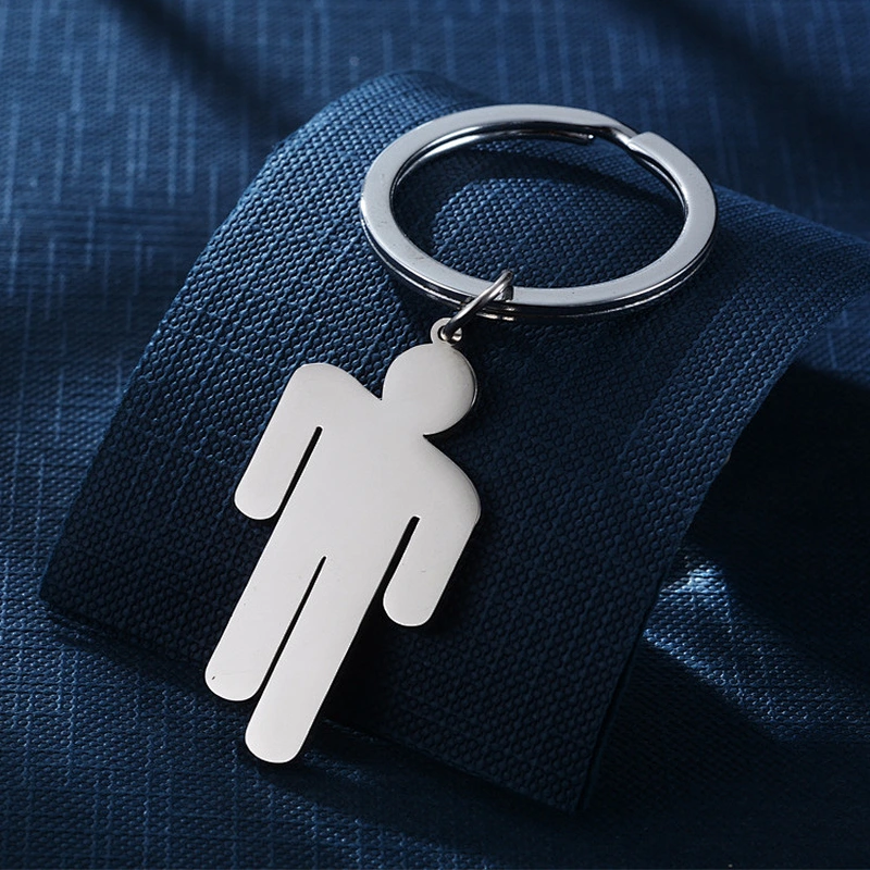 American Rapper Billy Elish Stainless Steel Tag Metal Keychain with Custom Logo