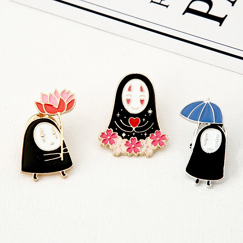 Cute Cartoon Faceless Man Customized Enamel Metal Pin Brooch Collar Custom Enamel Pin
