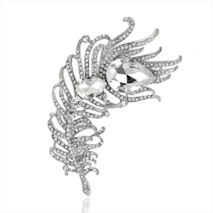 Europe and the United States Crystal Trendy Peacock Feather Rhinestone Brooch Coat Accessories