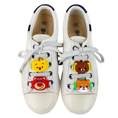 Cute cartoon sesame street bear cat rabbit totoro canvas shoe lace buckle pvc patches